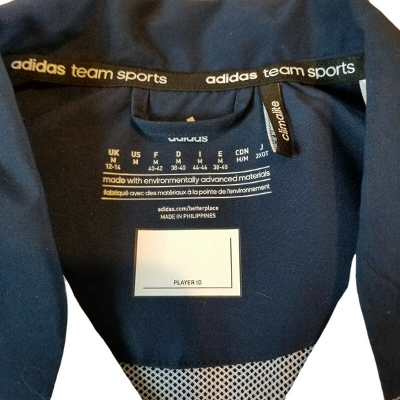 Adidas Team Sports Jacket Windbreaker women's M blue & white - Picture 4 of 4